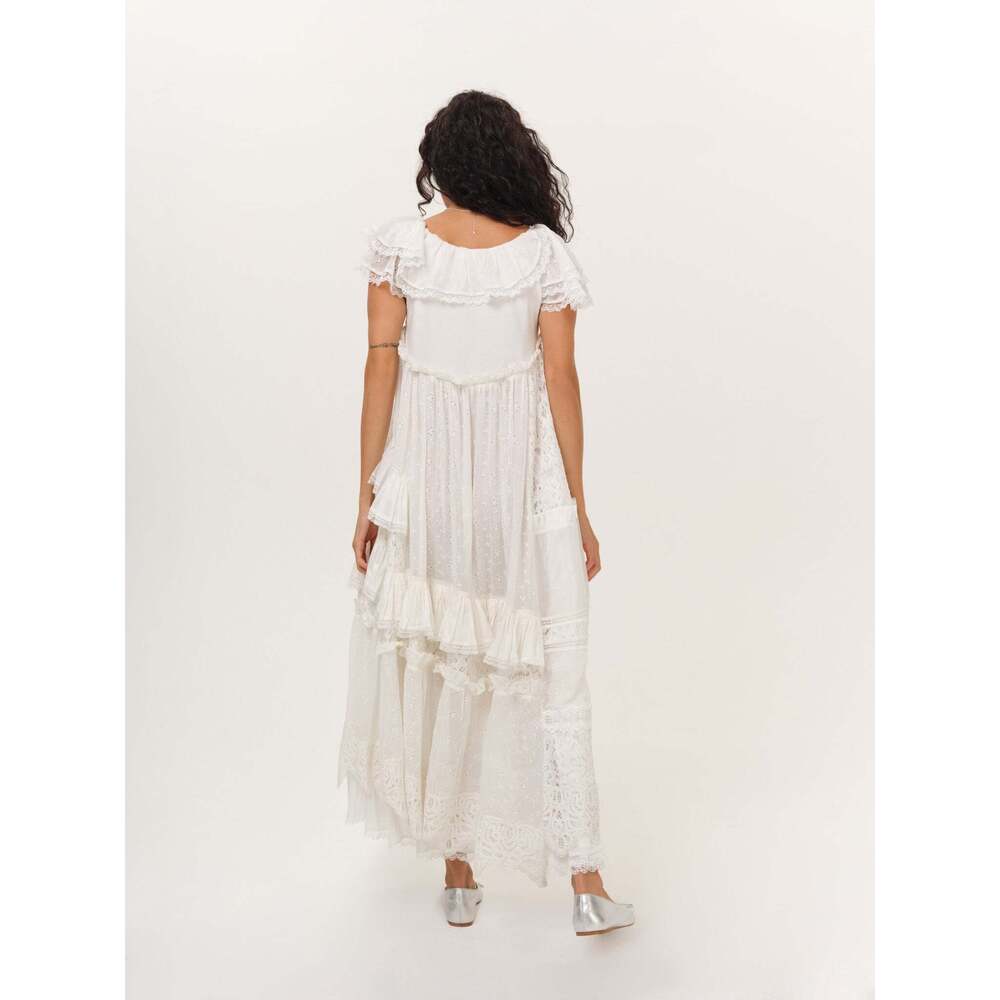 NWT For Love & Lemons Ariel Midi Dress XXS / White - Picture 2 of 3